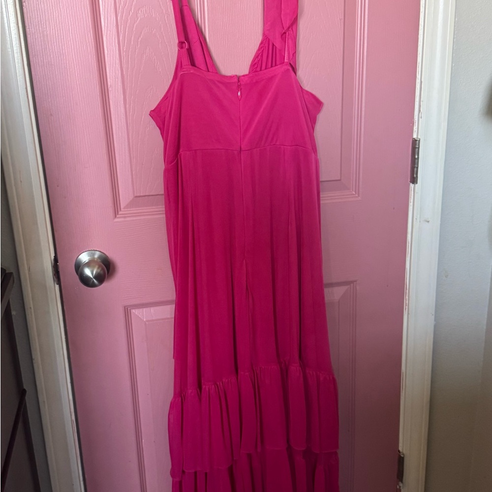 torrid Hot Pink One-Shoulder Ruffle Maxi Dress - Picture 3 of 3